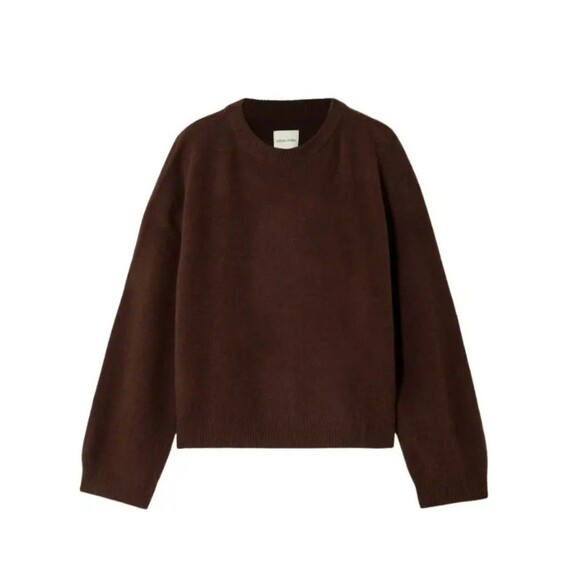 LouLou Studio Du saison Ropo Oversized Yak And Wool Brown Espresso Sweater Med - Picture 2 of 9